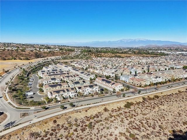 bird's eye view with a mountain view