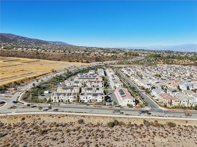 drone / aerial view with a mountain view