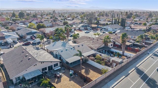 bird's eye view with a mountain view