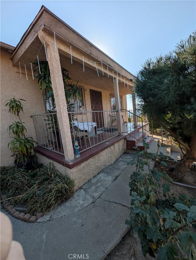 exterior space with a porch