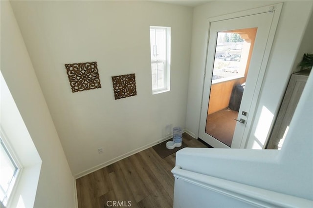 interior space with hardwood / wood-style floors