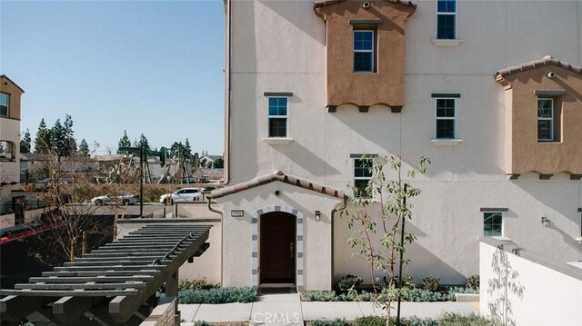 view of front of home with stucco siding