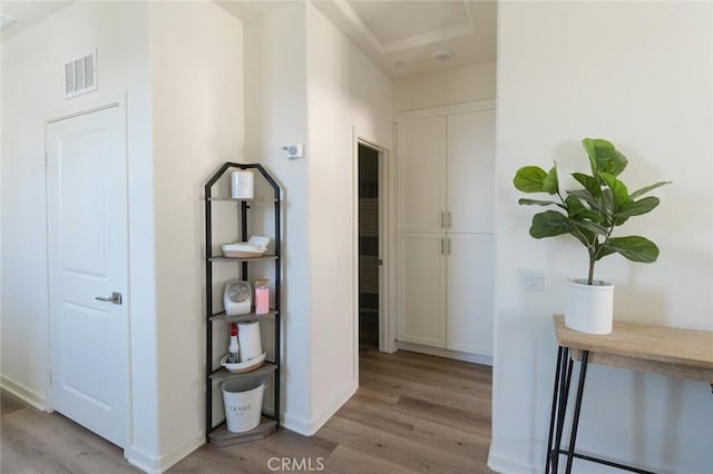 hallway featuring light hardwood / wood-style floors