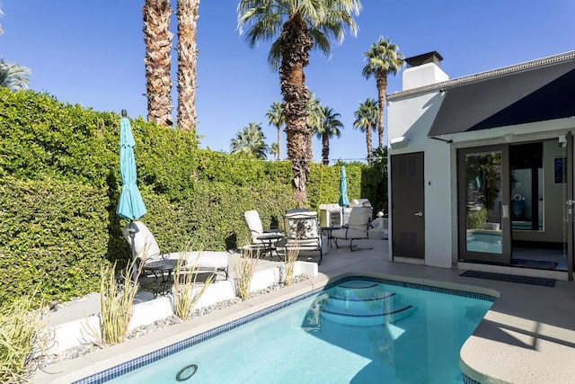 view of pool featuring a patio area