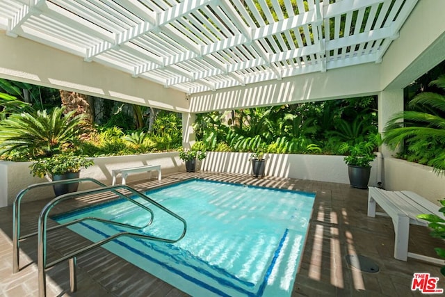 view of pool featuring a pergola