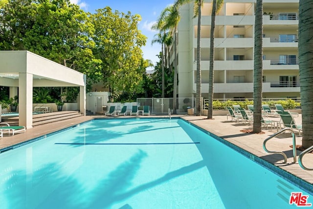 view of pool featuring a patio area