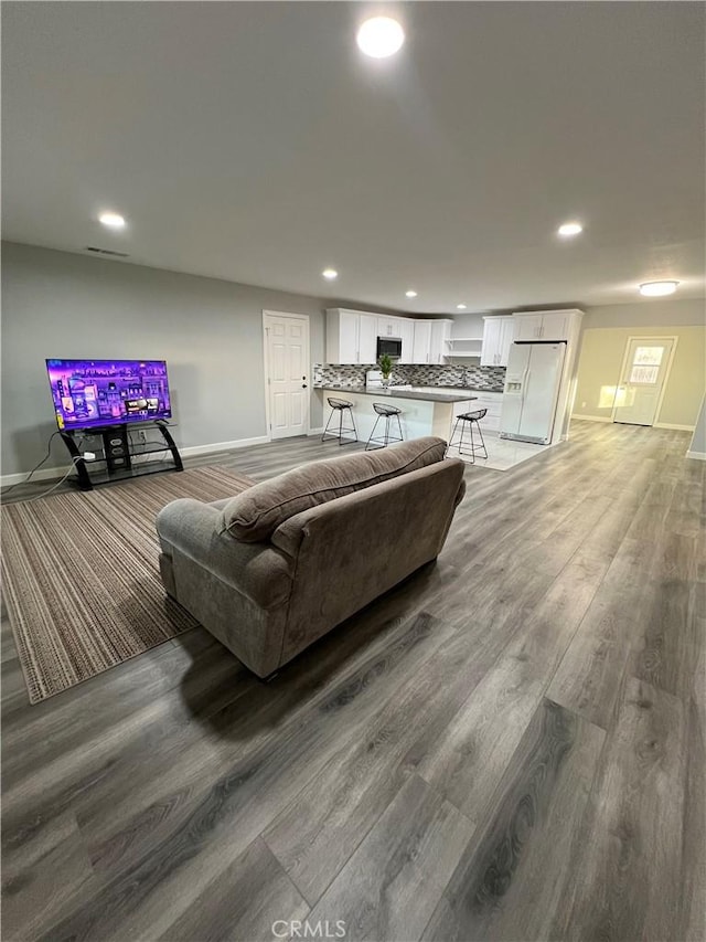 living room featuring hardwood / wood-style flooring