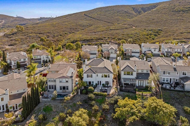 aerial view with a mountain view