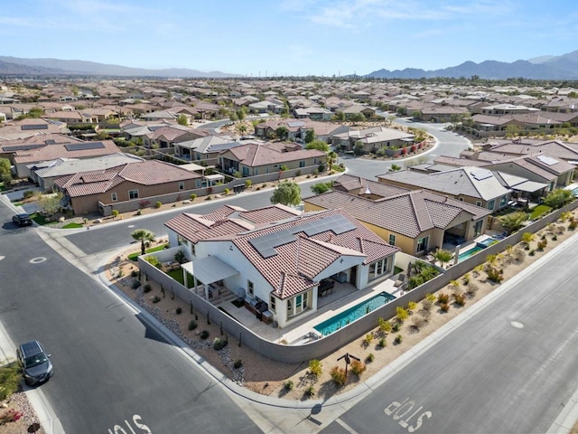 bird's eye view featuring a mountain view