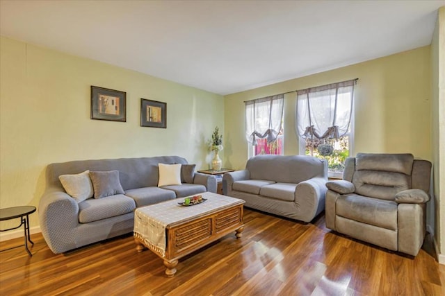 living room featuring hardwood / wood-style flooring