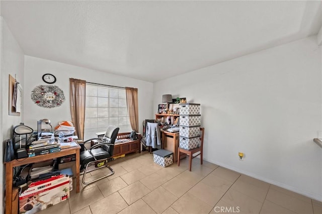 office area featuring light tile patterned floors