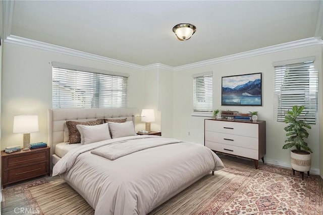 bedroom featuring ornamental molding