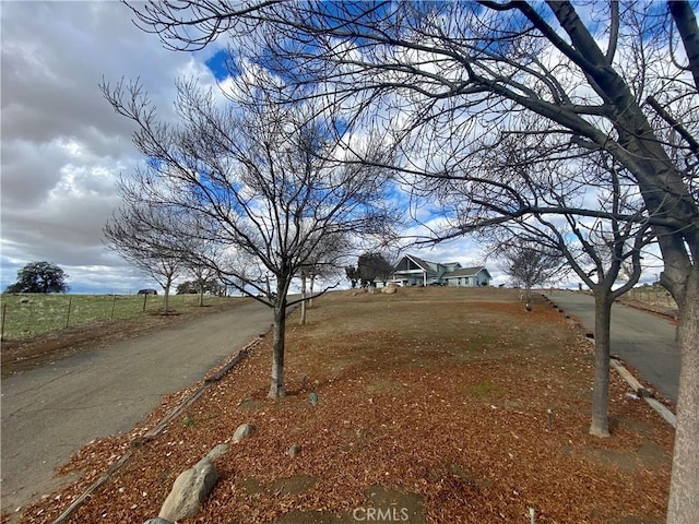 view of road with a rural view