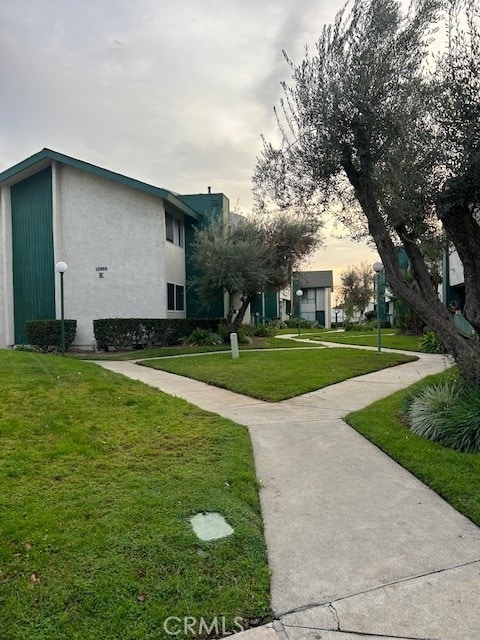 view of home's community featuring a yard