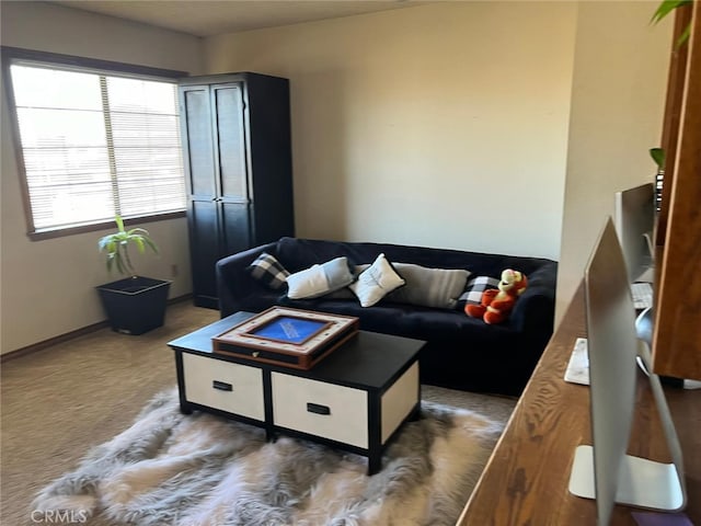 living area with baseboards