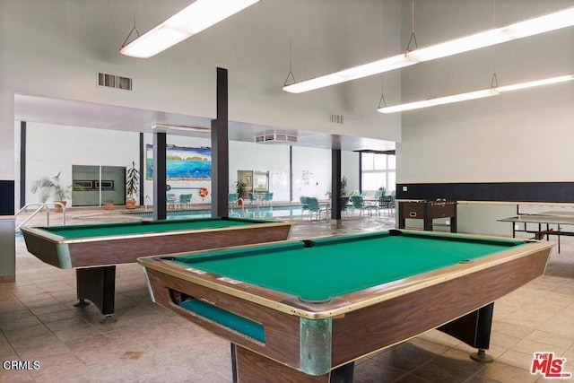 784 Seawind Way, Port Hueneme, CA 93041 - playroom with a high ceiling, billiards table, and tile patterned flooring