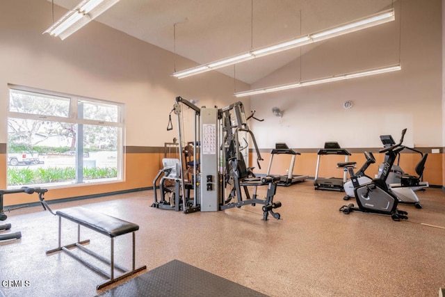 784 Seawind Way, Port Hueneme, CA 93041 - gym with high vaulted ceiling and baseboards