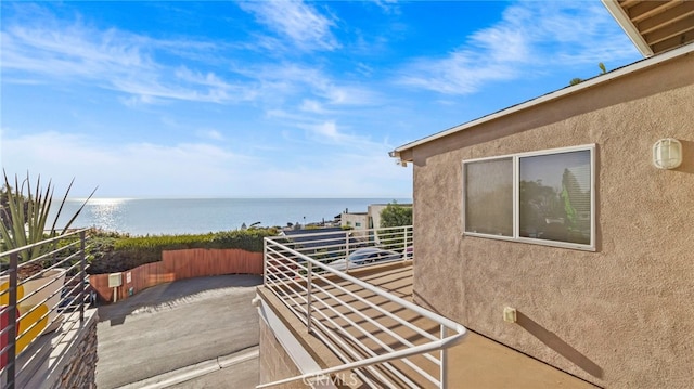 balcony with a water view