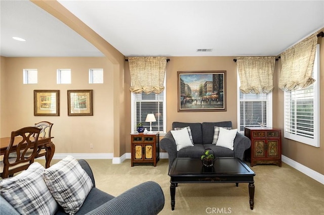 view of carpeted living room