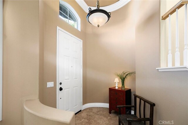 view of tiled entrance foyer