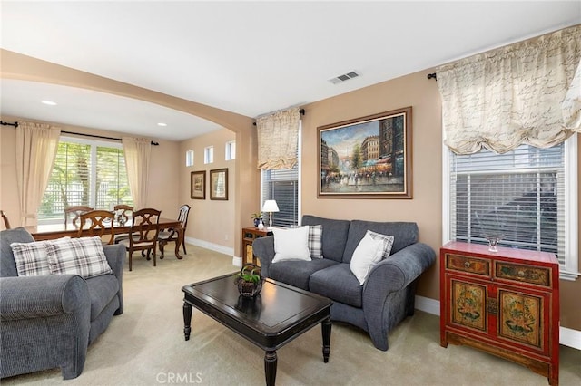 view of carpeted living room