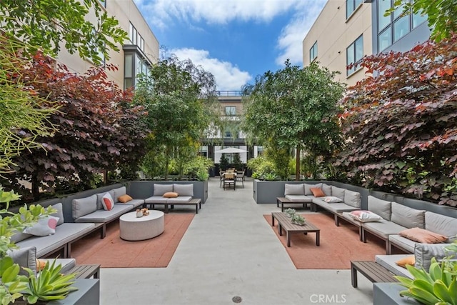 view of patio with outdoor lounge area