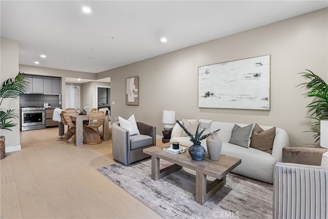 living room featuring light hardwood / wood-style flooring