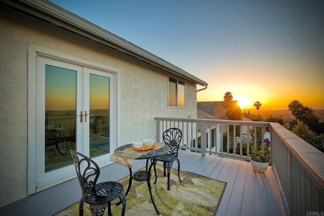 view of deck at dusk