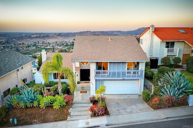 view of front of property featuring a garage