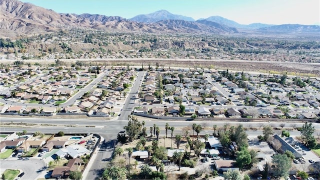 aerial view with a mountain view