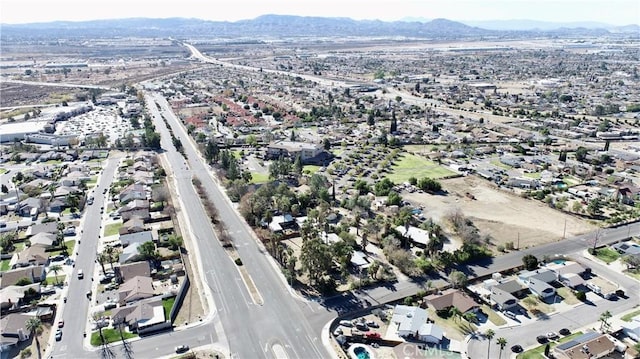 aerial view with a mountain view