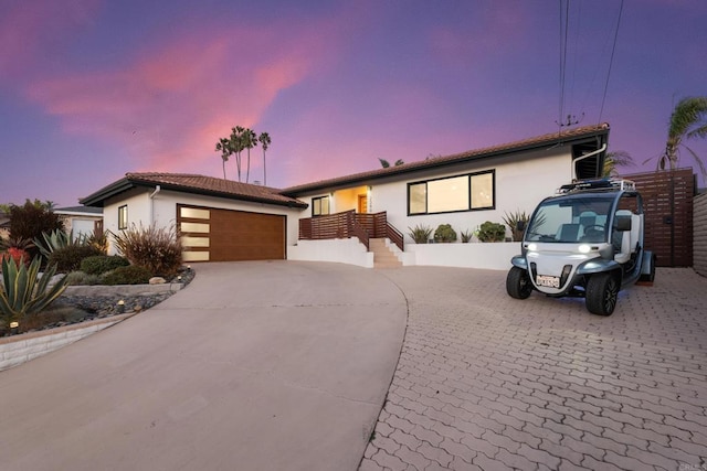 view of front of house featuring a garage