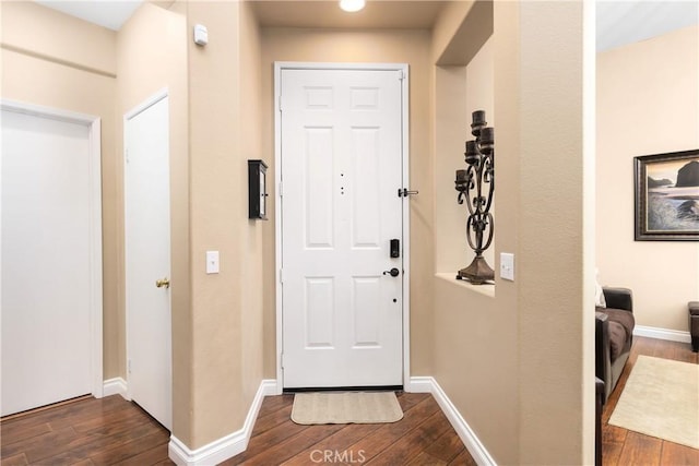 entryway featuring dark hardwood / wood-style floors