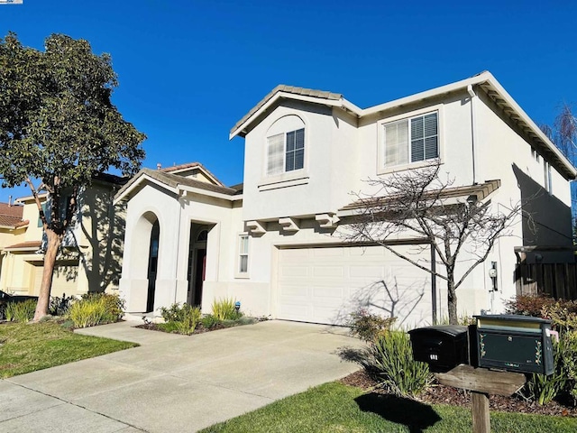 view of front of house with a garage