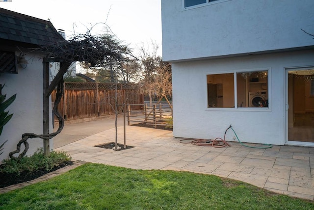 view of patio / terrace featuring washer / dryer