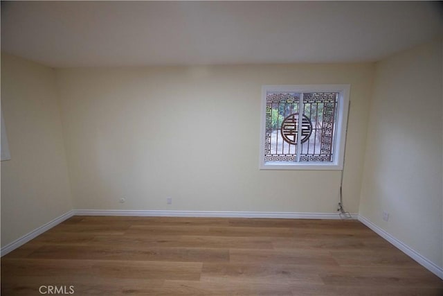 empty room featuring light wood-type flooring