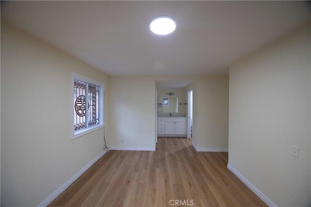 interior space with light hardwood / wood-style floors