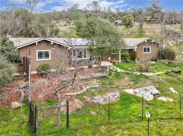 exterior space featuring a yard and a patio area