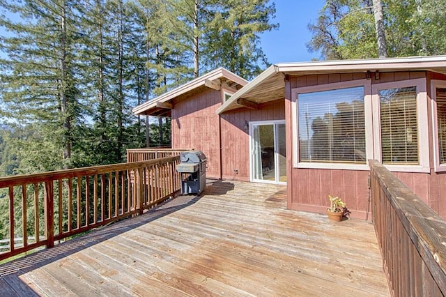 deck featuring grilling area