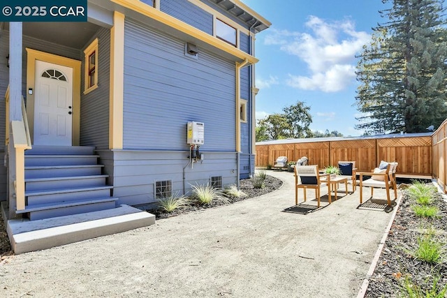 view of home's exterior featuring a patio area