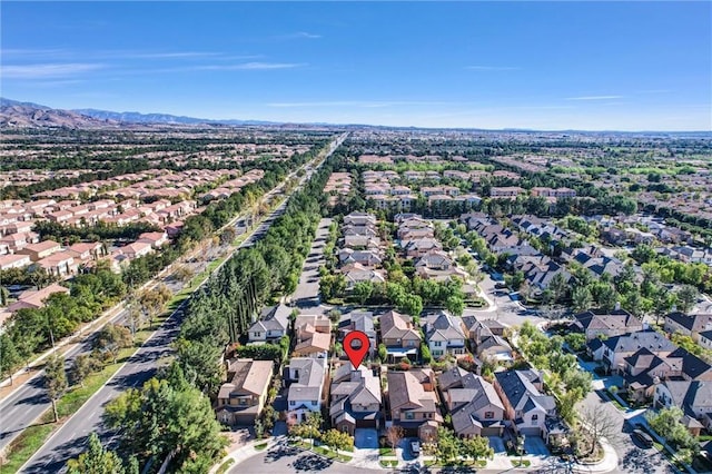 aerial view with a mountain view