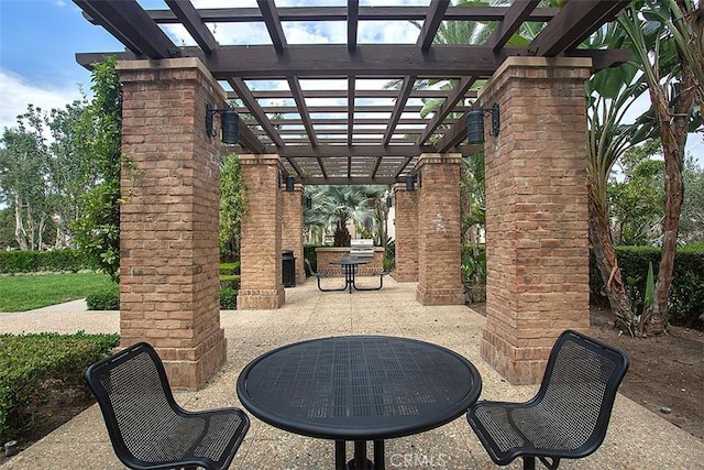 view of patio / terrace with a pergola