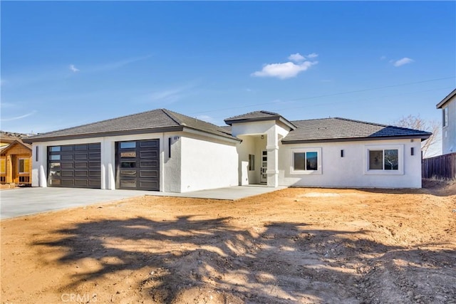 prairie-style house with a garage