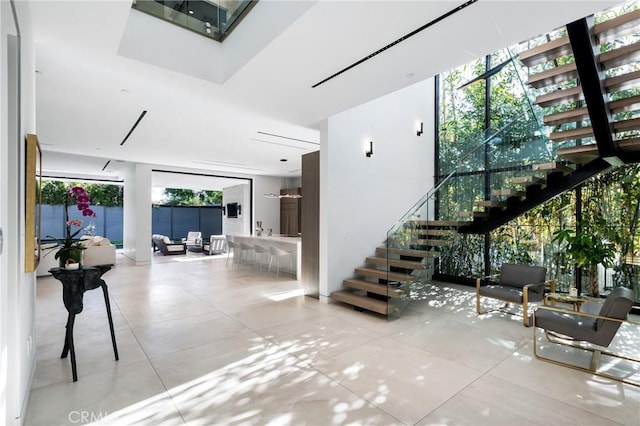 interior space featuring tile patterned flooring