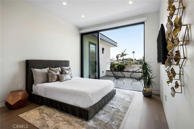 bedroom featuring hardwood / wood-style flooring