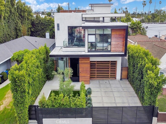 modern home with a balcony