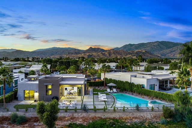 exterior space with a mountain view