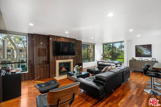 living room featuring hardwood / wood-style floors