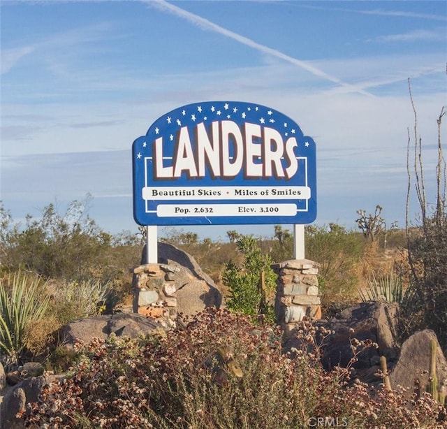 view of community sign