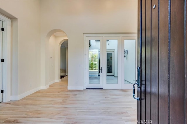 foyer entrance with french doors